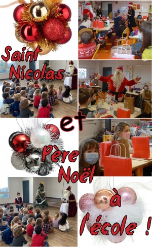Saint Nicolas et P&egrave;re No&euml;l &agrave; l&rsquo;&eacute;cole