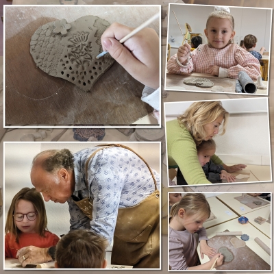Atelier poterie pour les GS de l’école :