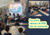 Les CM1C lisent un conte aux classes de maternelle 