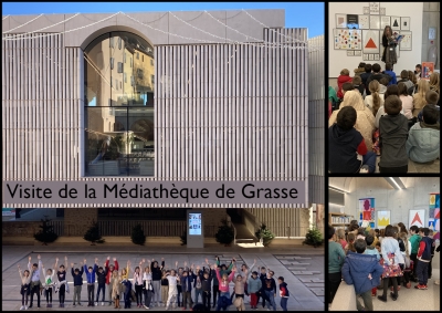 Les CM1C à la Médiathèque de Grasse
