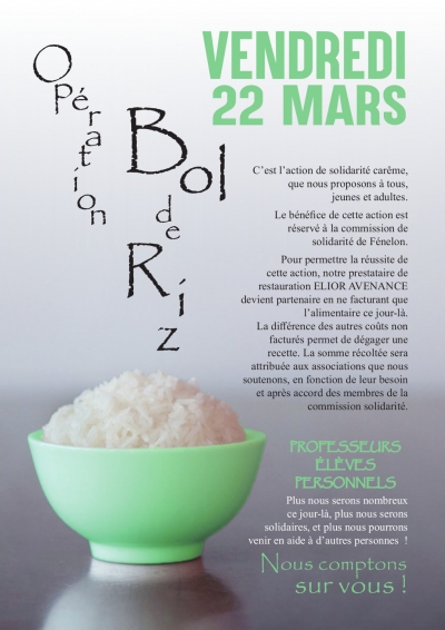 OP&Eacute;RATION BOL de RIZ :